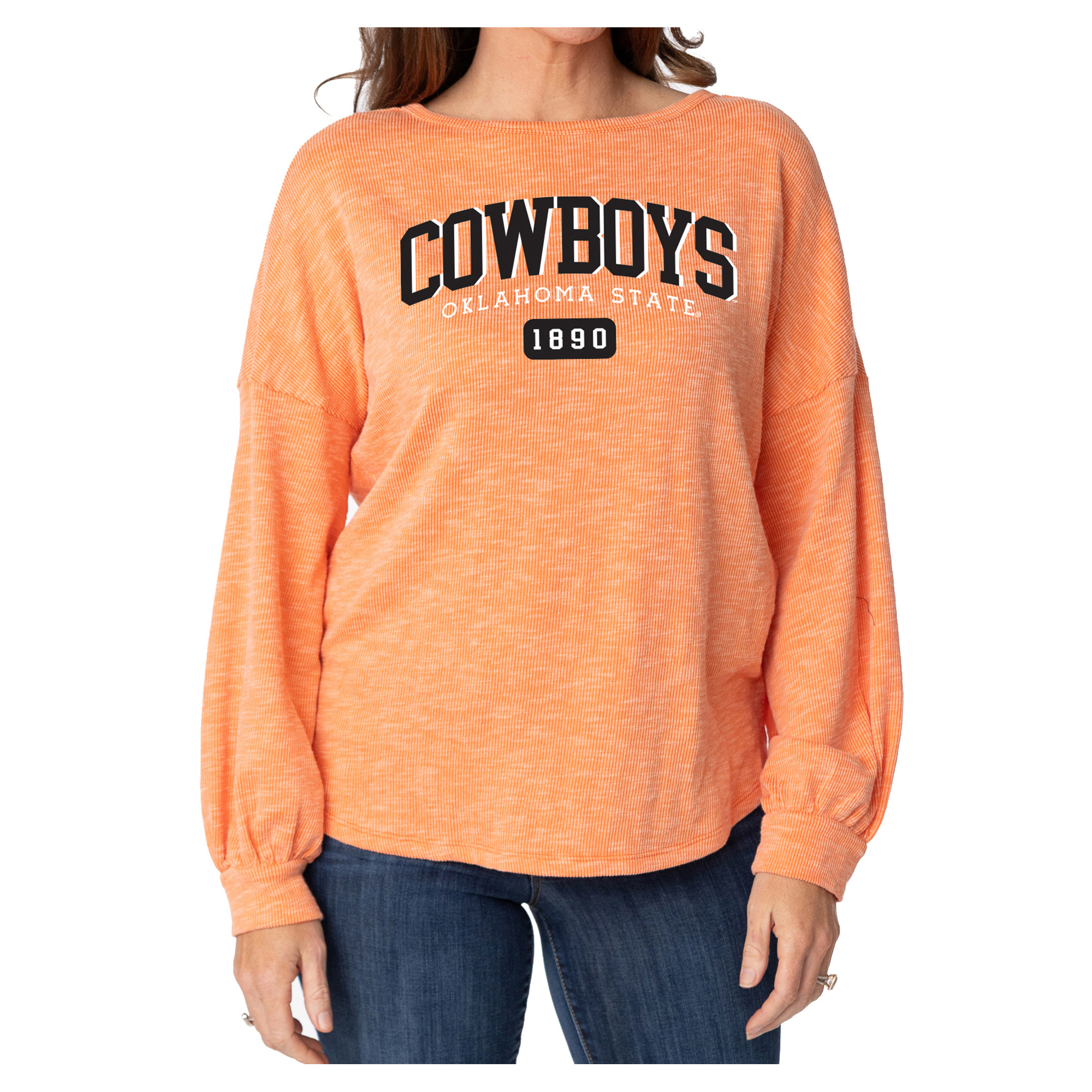 Women's Flying Colors Apparel Orange Oklahoma State Cowboys Josie Balloon Sleeve Long Sleeve Tunic T-Shirt