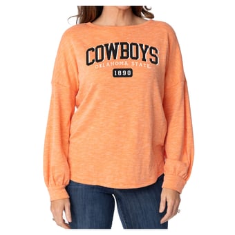 Women's Flying Colors Apparel Orange Oklahoma State Cowboys Josie Balloon Sleeve Long Sleeve Tunic T-Shirt