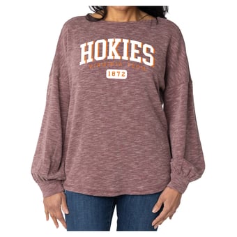 Women's Flying Colors Apparel Maroon Virginia Tech Hokies Josie Balloon Sleeve Long Sleeve Tunic T-Shirt