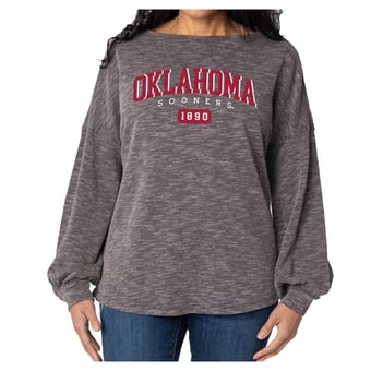 Women's Flying Colors Apparel Black Oklahoma Sooners Josie Balloon Sleeve Long Sleeve Tunic T-Shirt