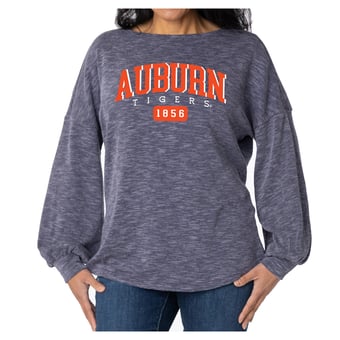 Women's Flying Colors Apparel Navy Auburn Tigers Josie Balloon Sleeve Long Sleeve Tunic T-Shirt
