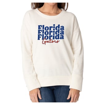 Women's Flying Colors Apparel Cream Florida Gators Marly Side Split Sweatshirt