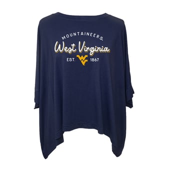 Women's Flying Colors Apparel Navy West Virginia Mountaineers Felicity Flowy T-Shirt