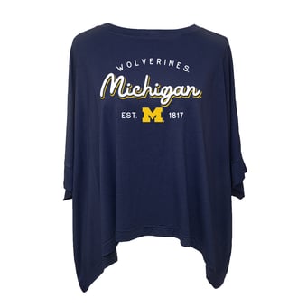 Women's Flying Colors Apparel Navy Michigan Wolverines Felicity Flowy T-Shirt