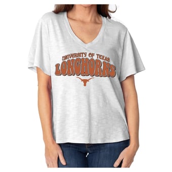 Women's  White Texas Longhorns Fawn Flutter Sleeve T-Shirt
