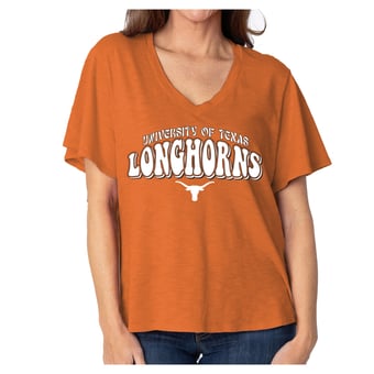 Women's  Texas Orange Texas Longhorns Fawn Flutter Sleeve T-Shirt