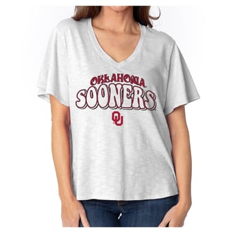 Women's  White Oklahoma Sooners Fawn Flutter Sleeve T-Shirt