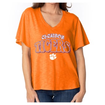 Women's  Orange Clemson Tigers Fawn Flutter Sleeve T-Shirt