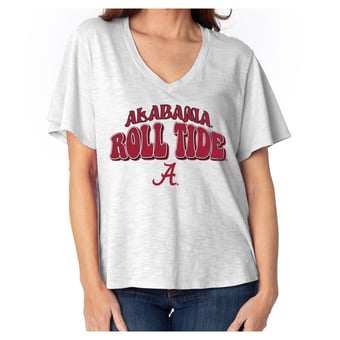 Women's  White Alabama Crimson Tide Fawn Flutter Sleeve T-Shirt