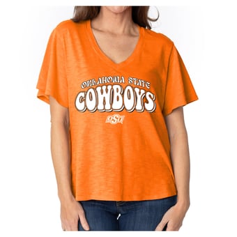 Women's  Orange Oklahoma State Cowboys Fawn Flutter Sleeve T-Shirt