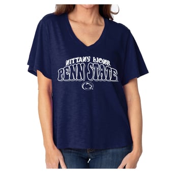Women's  Navy Penn State Nittany Lions Fawn Flutter Sleeve T-Shirt