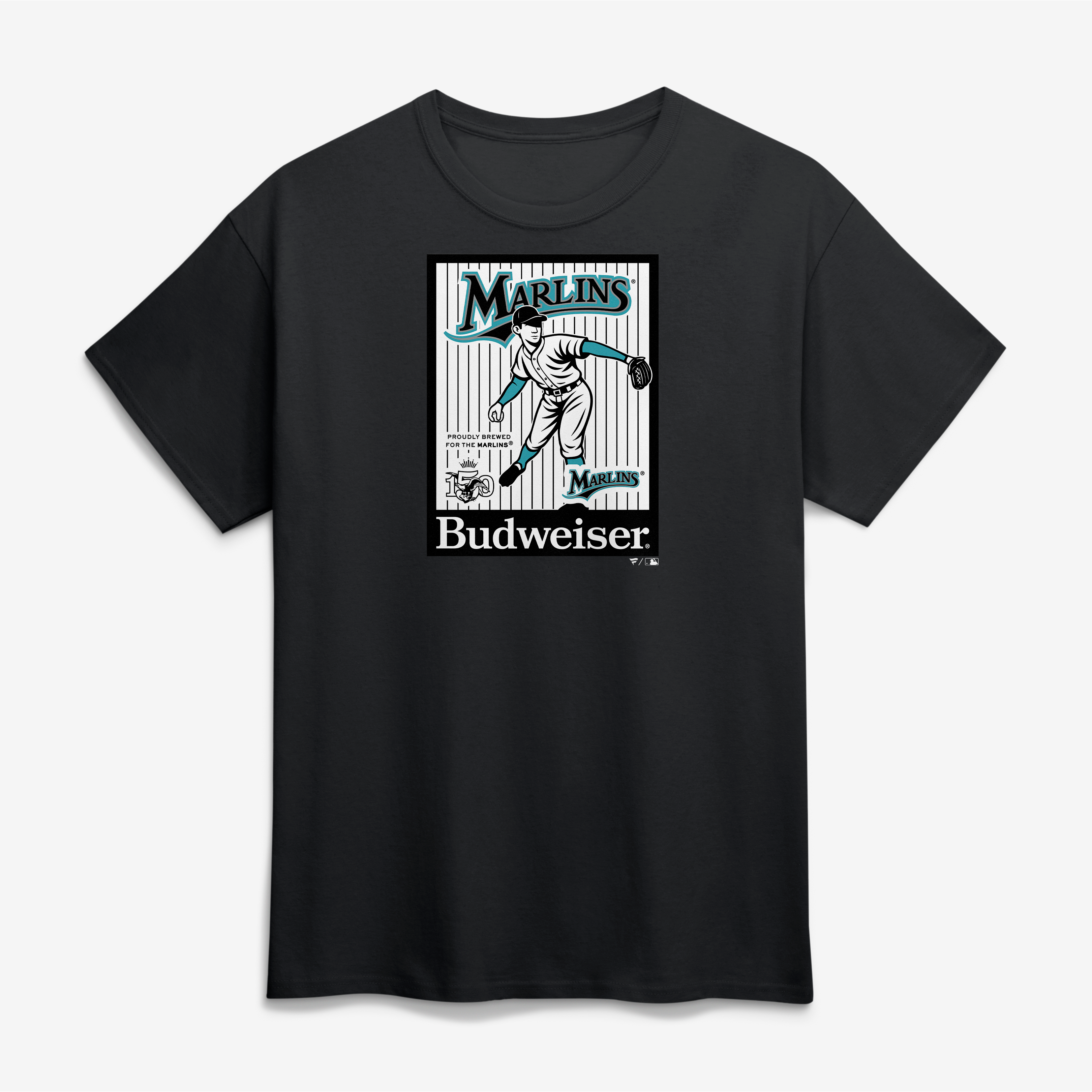 Men's Black Florida Marlins Budweiser T-Shirt