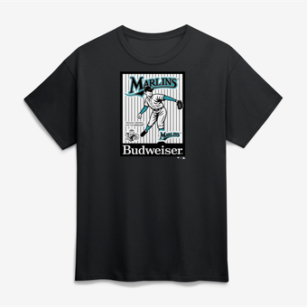 Men's Black Florida Marlins Budweiser T-Shirt