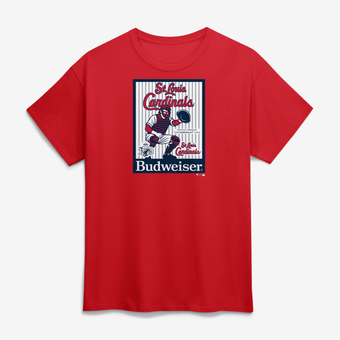Men's Red St. Louis Cardinals Budweiser T-Shirt