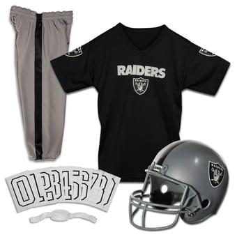 Youth Franklin Sports Black Las Vegas Raiders NFL Deluxe Uniform Set