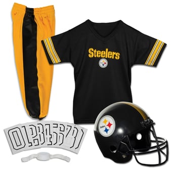 Youth Franklin Sports Black Pittsburgh Steelers NFL Deluxe Uniform Set