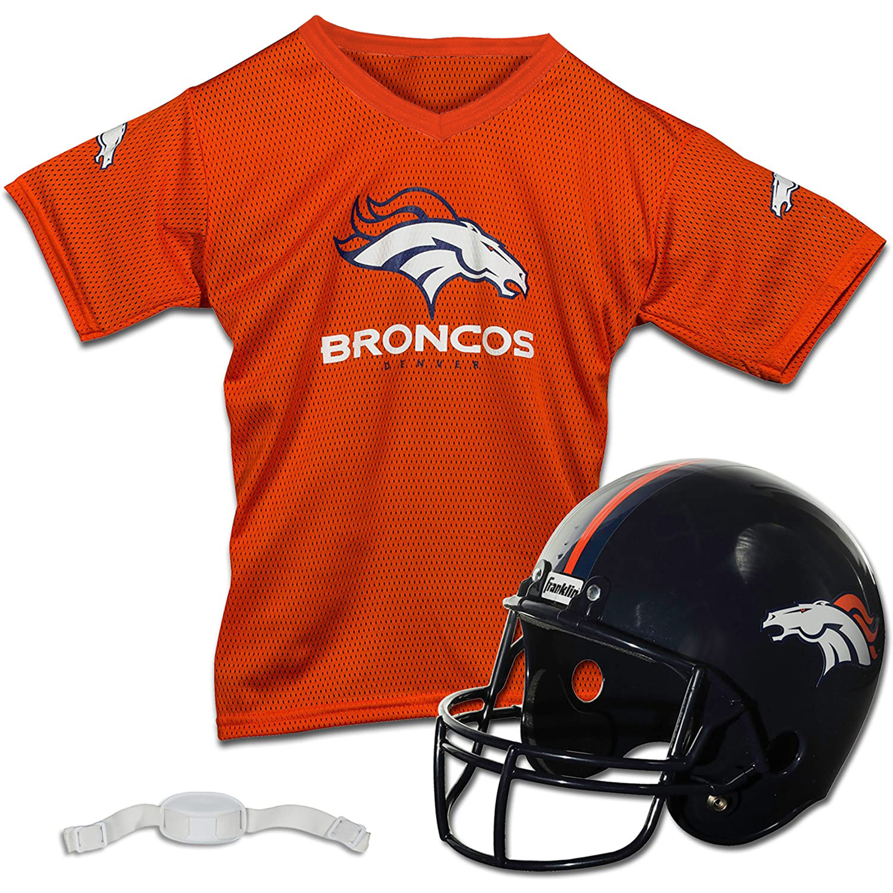 Youth Franklin Sports Orange Denver Broncos NFL Deluxe Helmet & Jersey Set