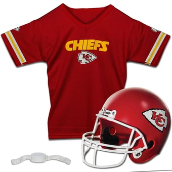 Youth Franklin Sports Red Kansas City Chiefs NFL Deluxe Helmet & Jersey Set