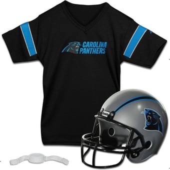 Youth Franklin Sports Black Carolina Panthers NFL Deluxe Helmet & Jersey Set