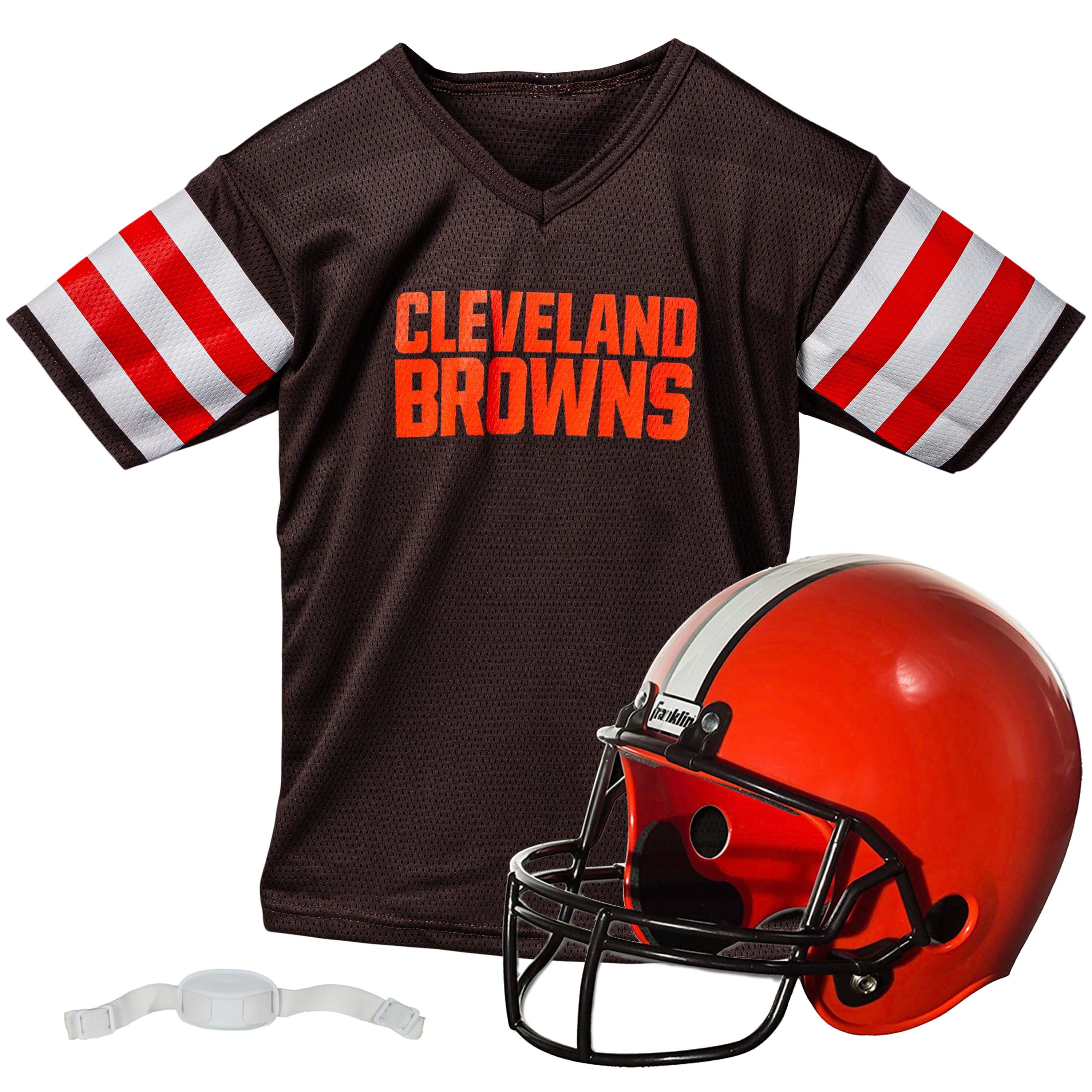 Youth Franklin Sports Brown Cleveland Browns NFL Deluxe Helmet & Jersey Set