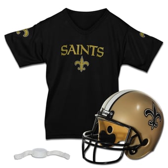 Youth Franklin Sports Black New Orleans Saints NFL Deluxe Helmet & Jersey Set