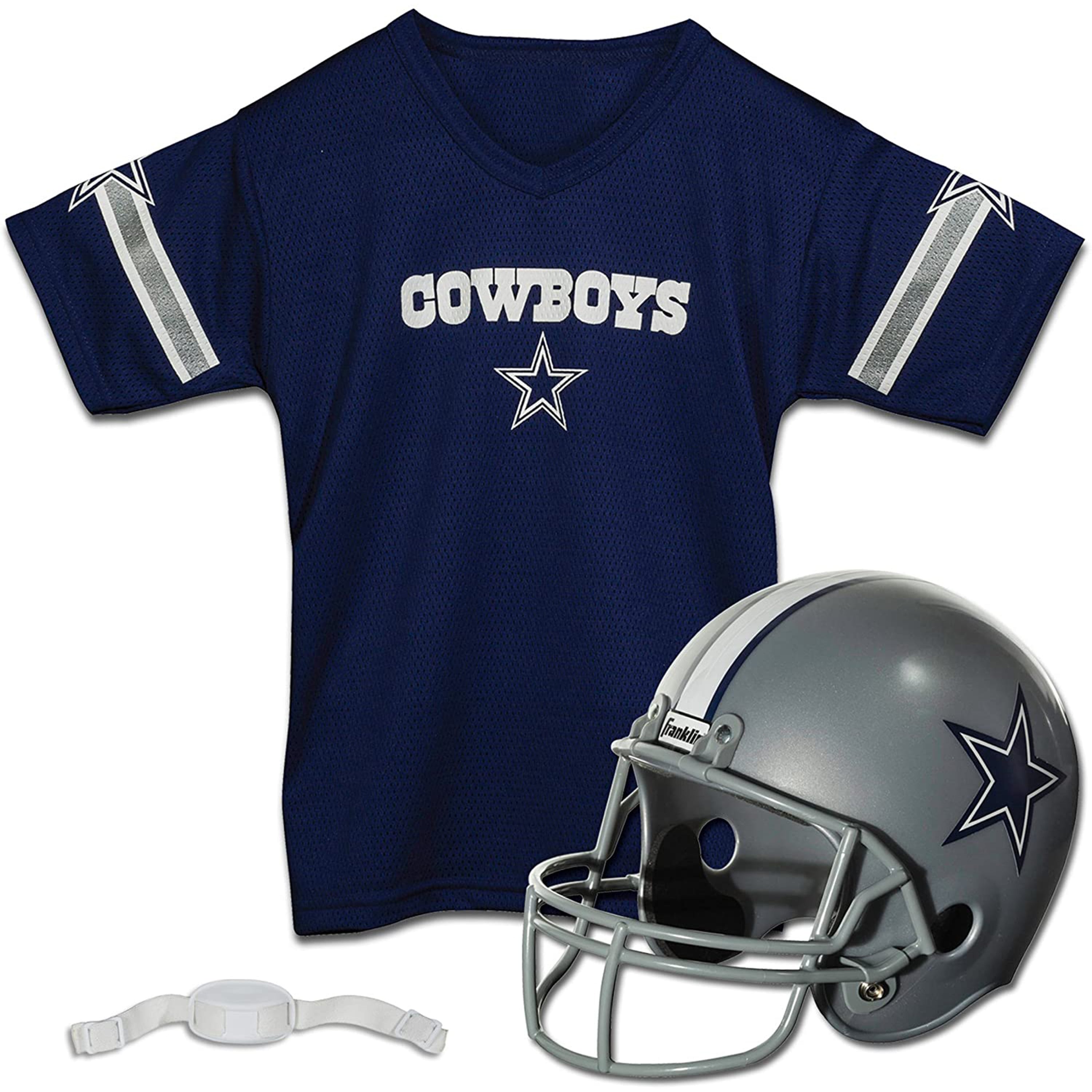 Youth Franklin Sports Navy Dallas Cowboys NFL Deluxe Helmet & Jersey Set