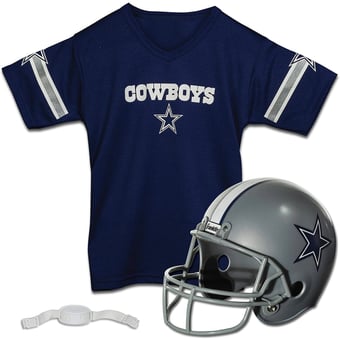 Youth Franklin Sports Navy Dallas Cowboys NFL Deluxe Helmet & Jersey Set
