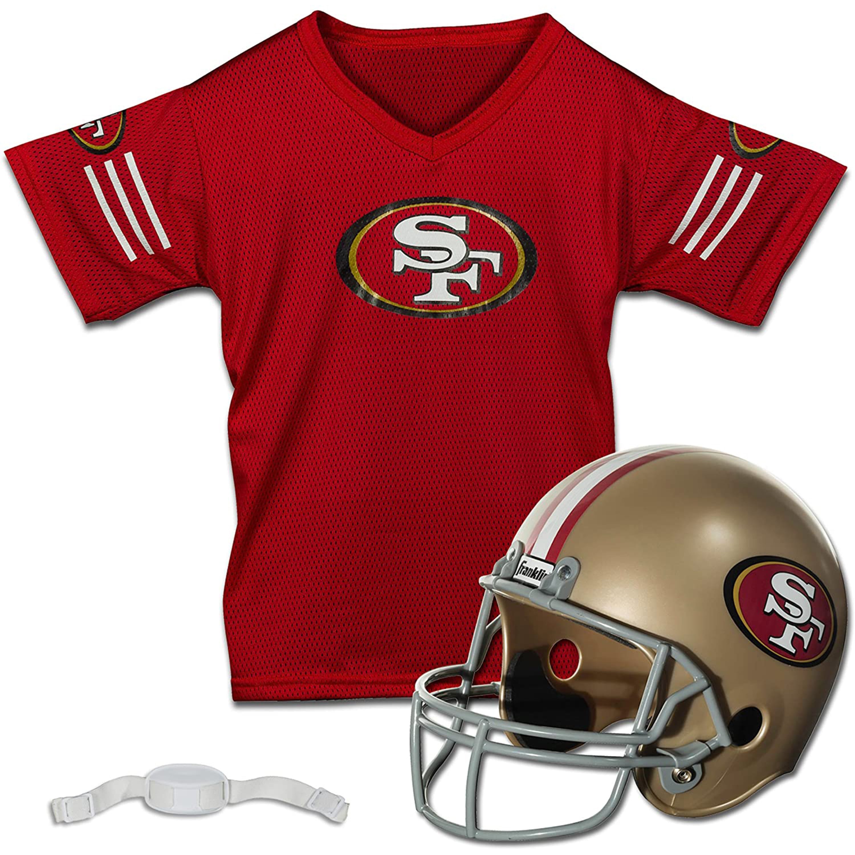 Youth Franklin Sports Scarlet San Francisco 49ers NFL Deluxe Helmet & Jersey Set
