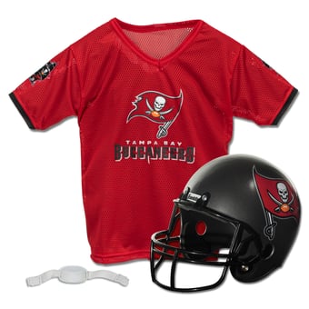 Youth Franklin Sports Red Tampa Bay Buccaneers NFL Deluxe Helmet & Jersey Set
