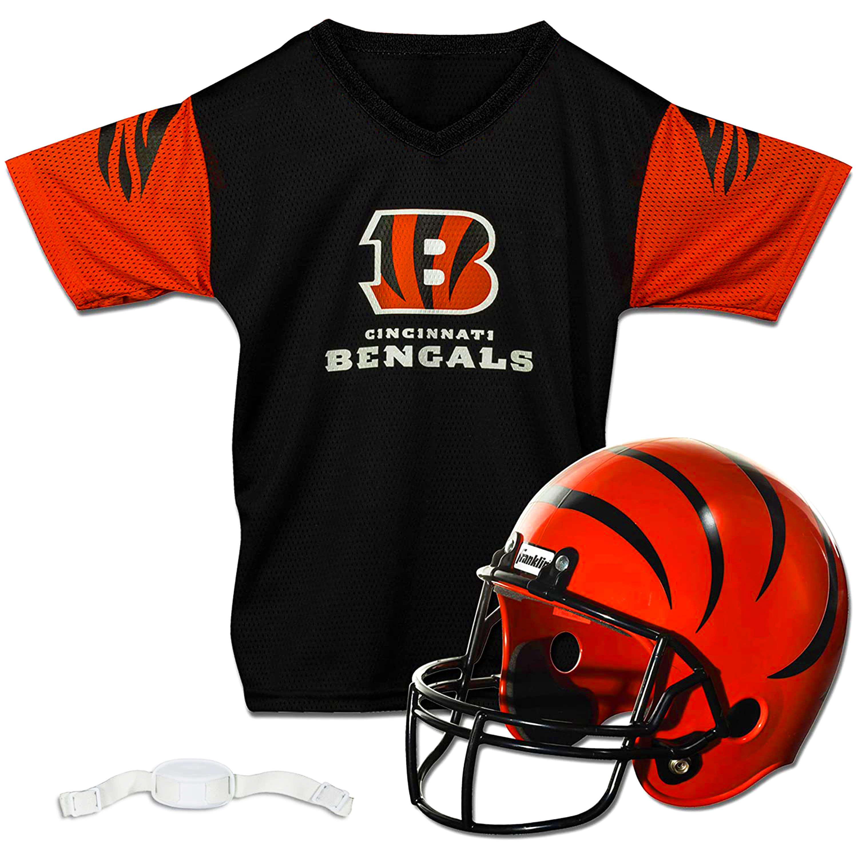 Youth Franklin Sports Black Cincinnati Bengals NFL Deluxe Helmet & Jersey Set