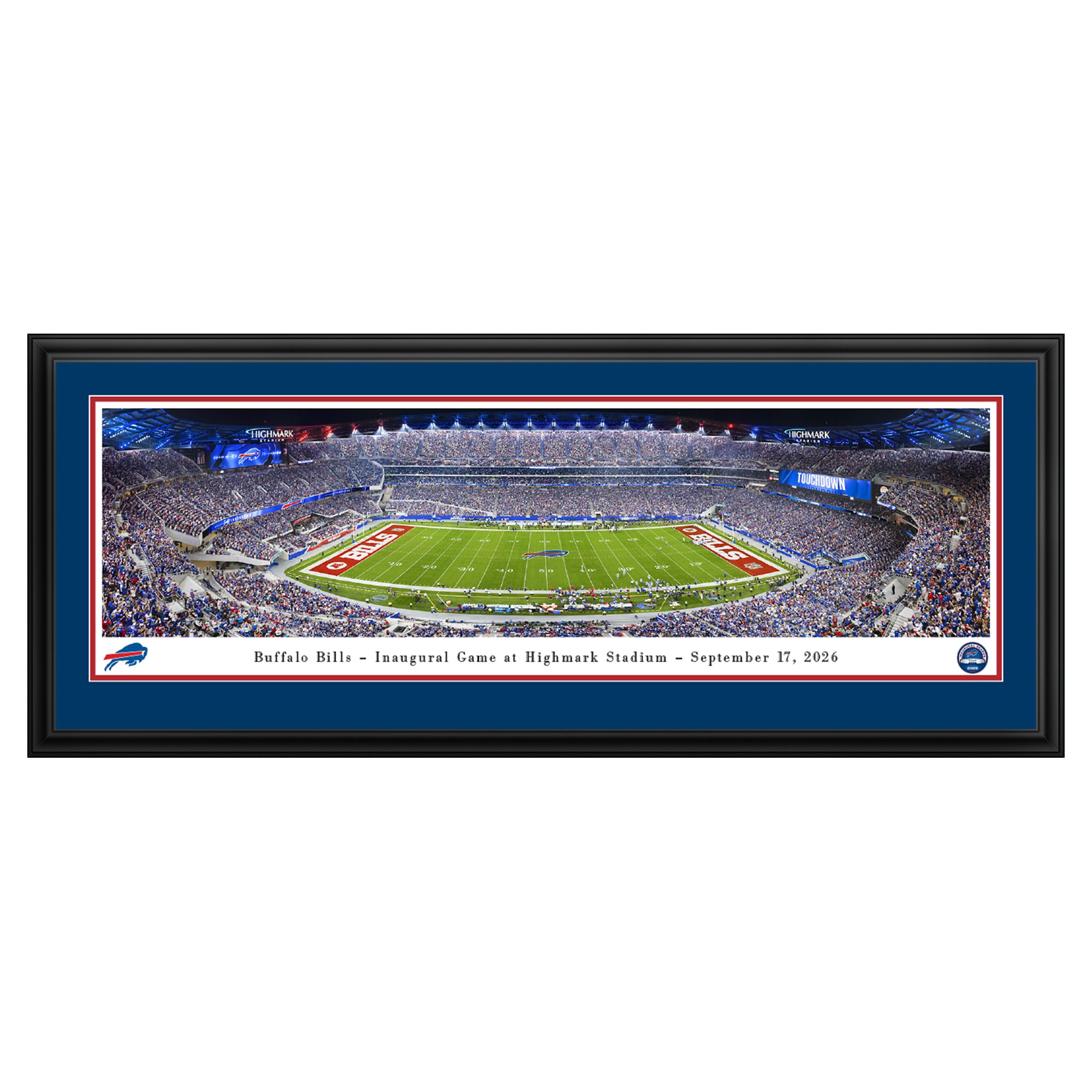 Buffalo Bills 2026 Inaugural Game at Highmark Stadium 18'' x 44'' Deluxe Frame Panoramic
