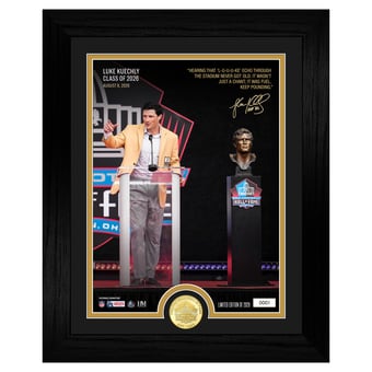 Highland Mint Luke Kuechly Carolina Panthers 13" x 16" Framed Hall of Fame Induction Bronze Coin Photo Mint