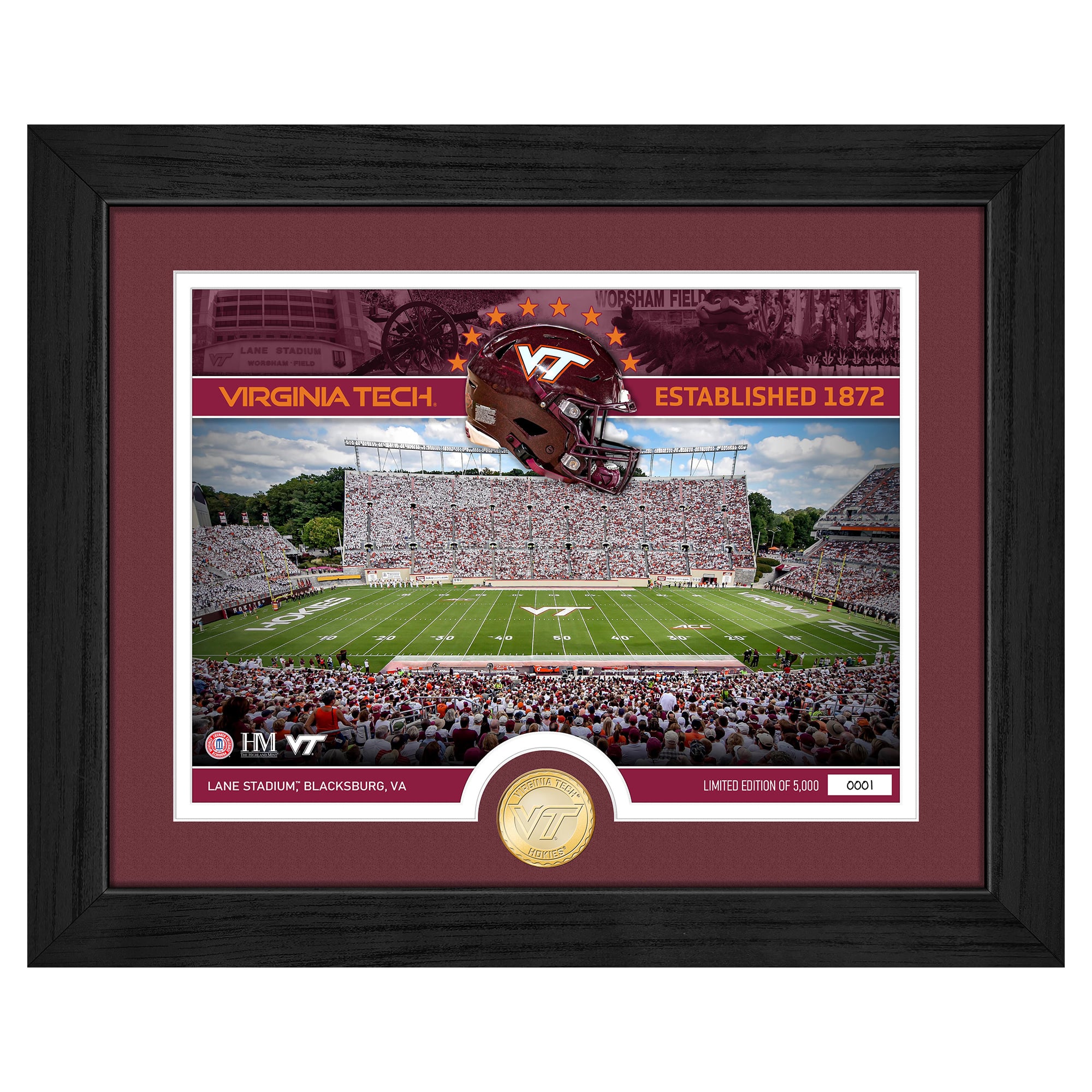 Highland Mint Virginia Tech Hokies Stadium Bronze Coin Photo Mint