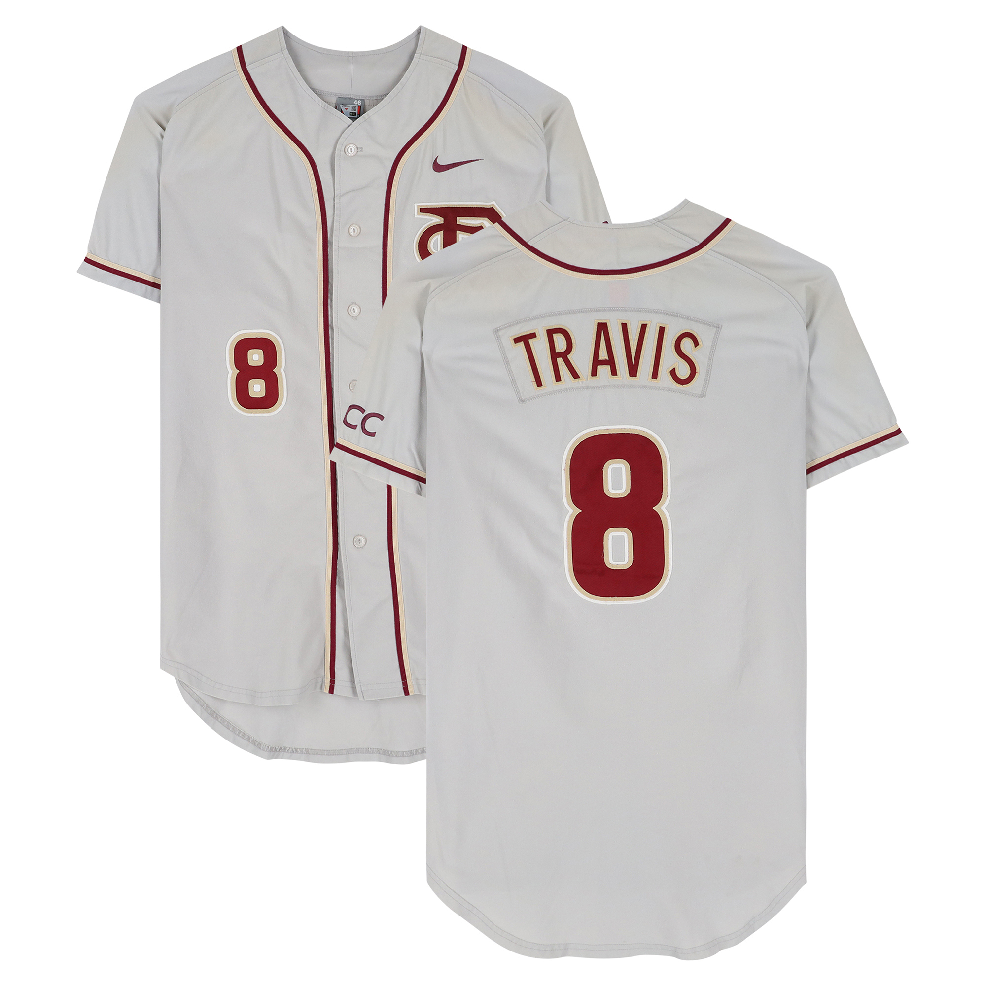 Devon Travis Florida State Seminoles Player-Issued #8 Gray Jersey from the Baseball Program - Size 46