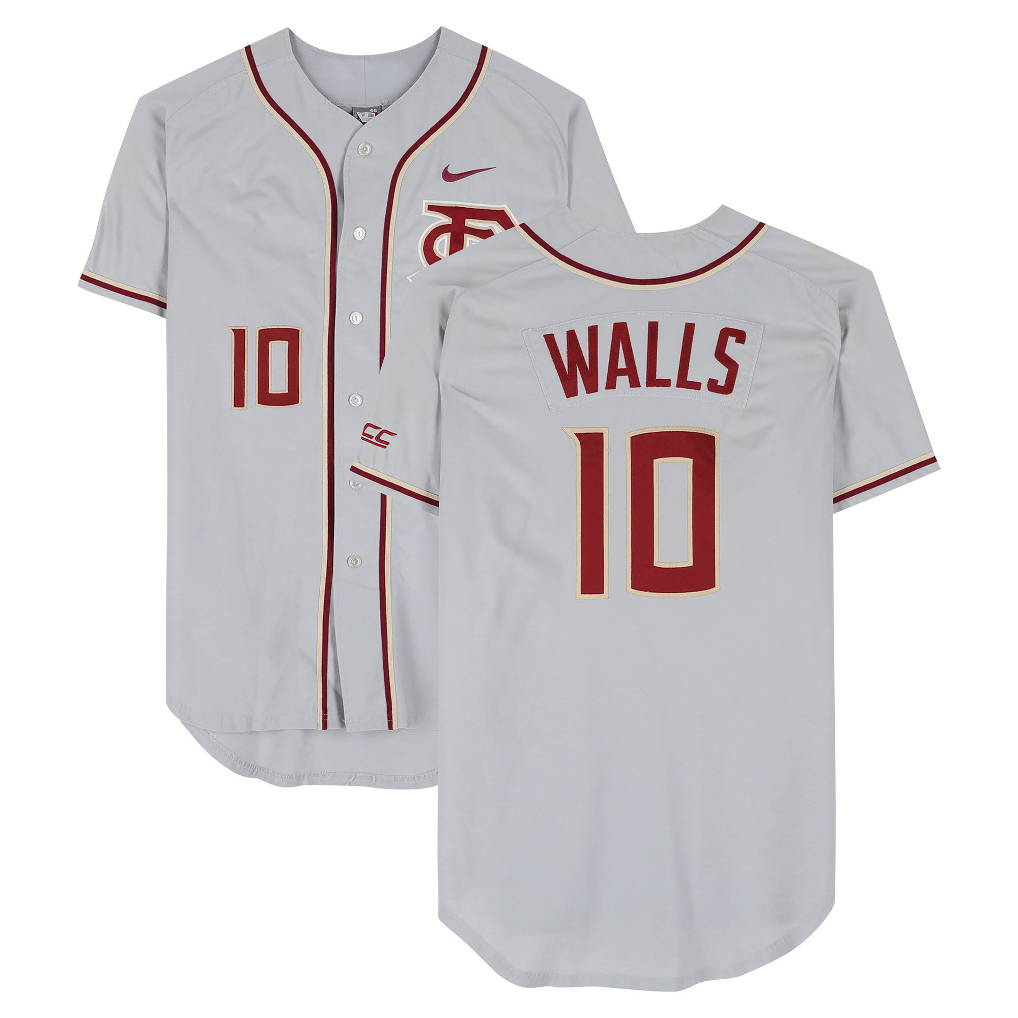 Taylor Walls Florida State Seminoles Player-Issued #10 Gray Jersey from the Baseball Program - Size 46