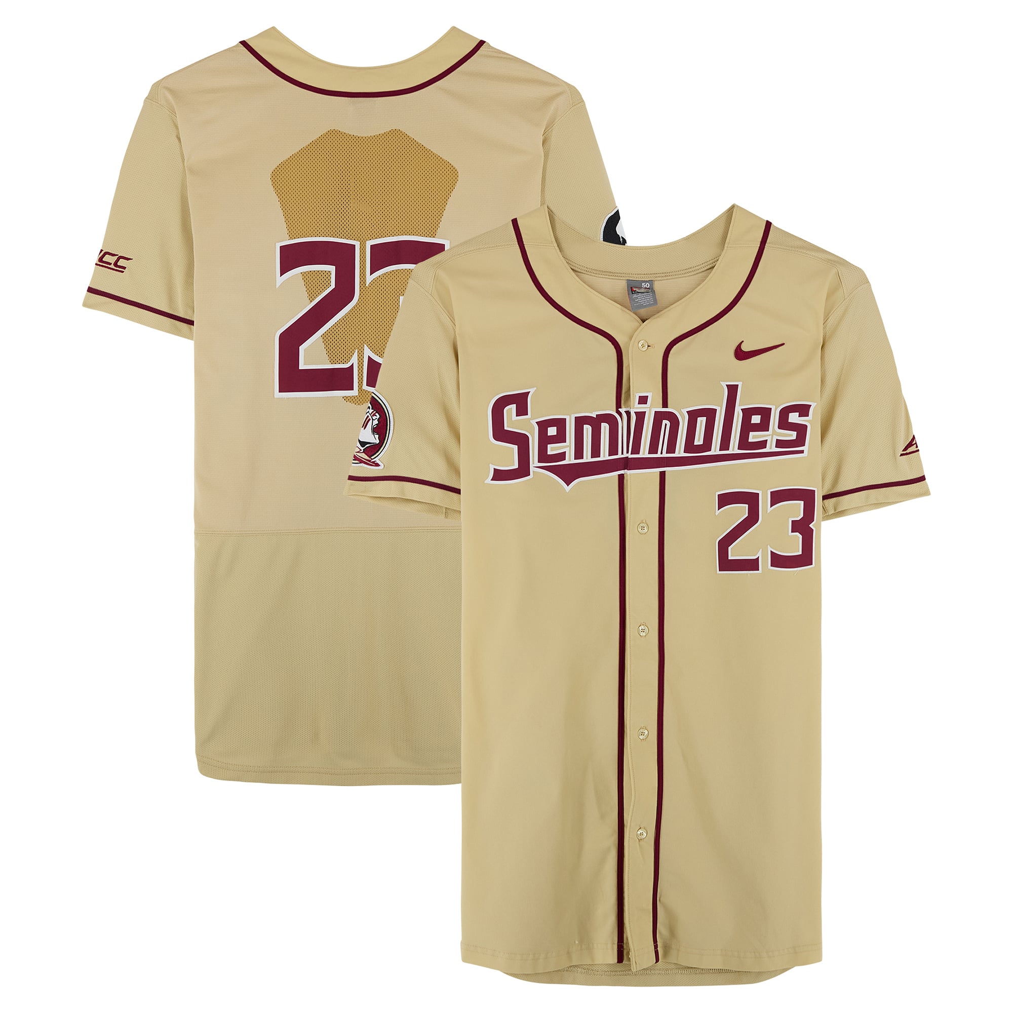 Florida State Seminoles Team-Issued #23 Gold Jersey from the Baseball Program - Size 50