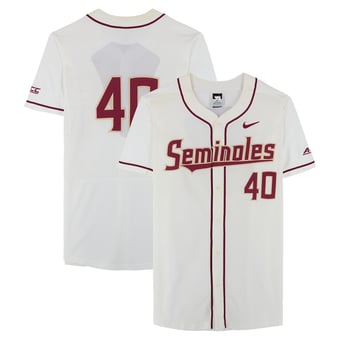 Florida State Seminoles Team-Issued #40 White Jersey from the Baseball Program - Size 46