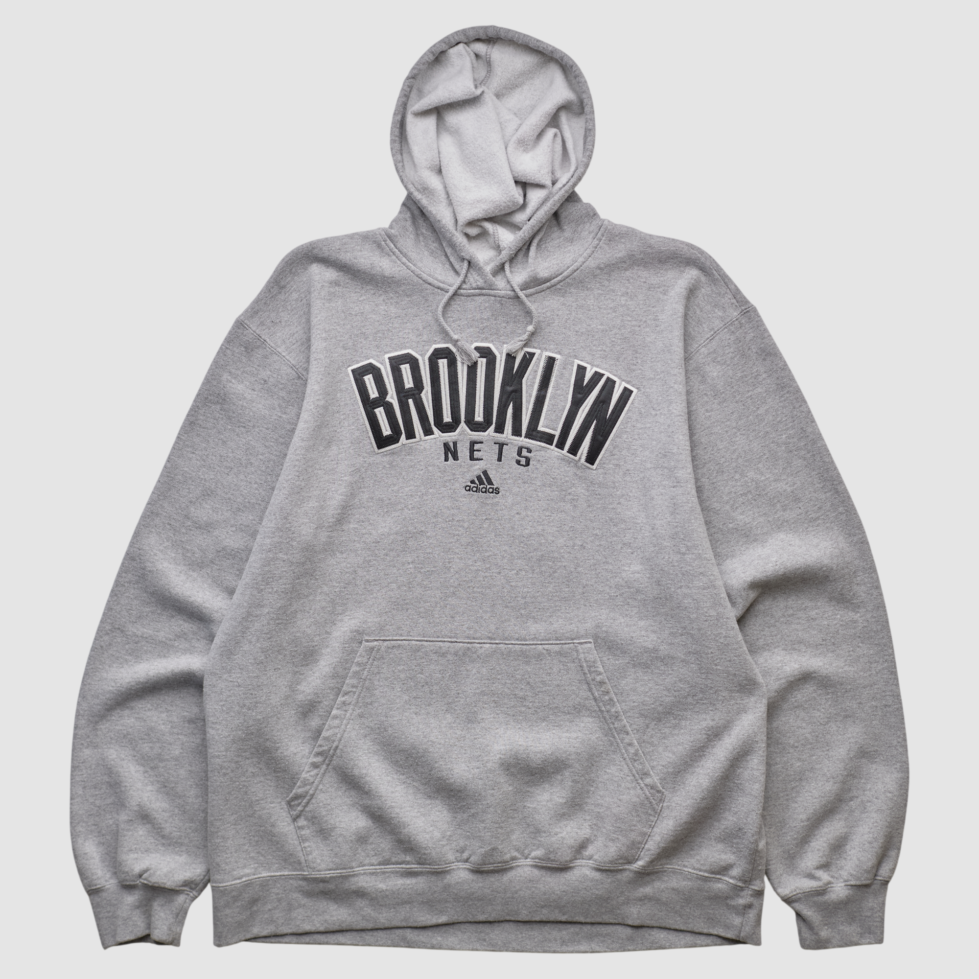 Brooklyn Nets Adidas 2010s Hooded Pullover Sweatshirt – Heather Gray – L by Fanatics Real Vintage Brooklyn Nets Adidas 2010s Hooded Pullover Sweatshirt – Heather Gray – L by Fanatics Real Vintage