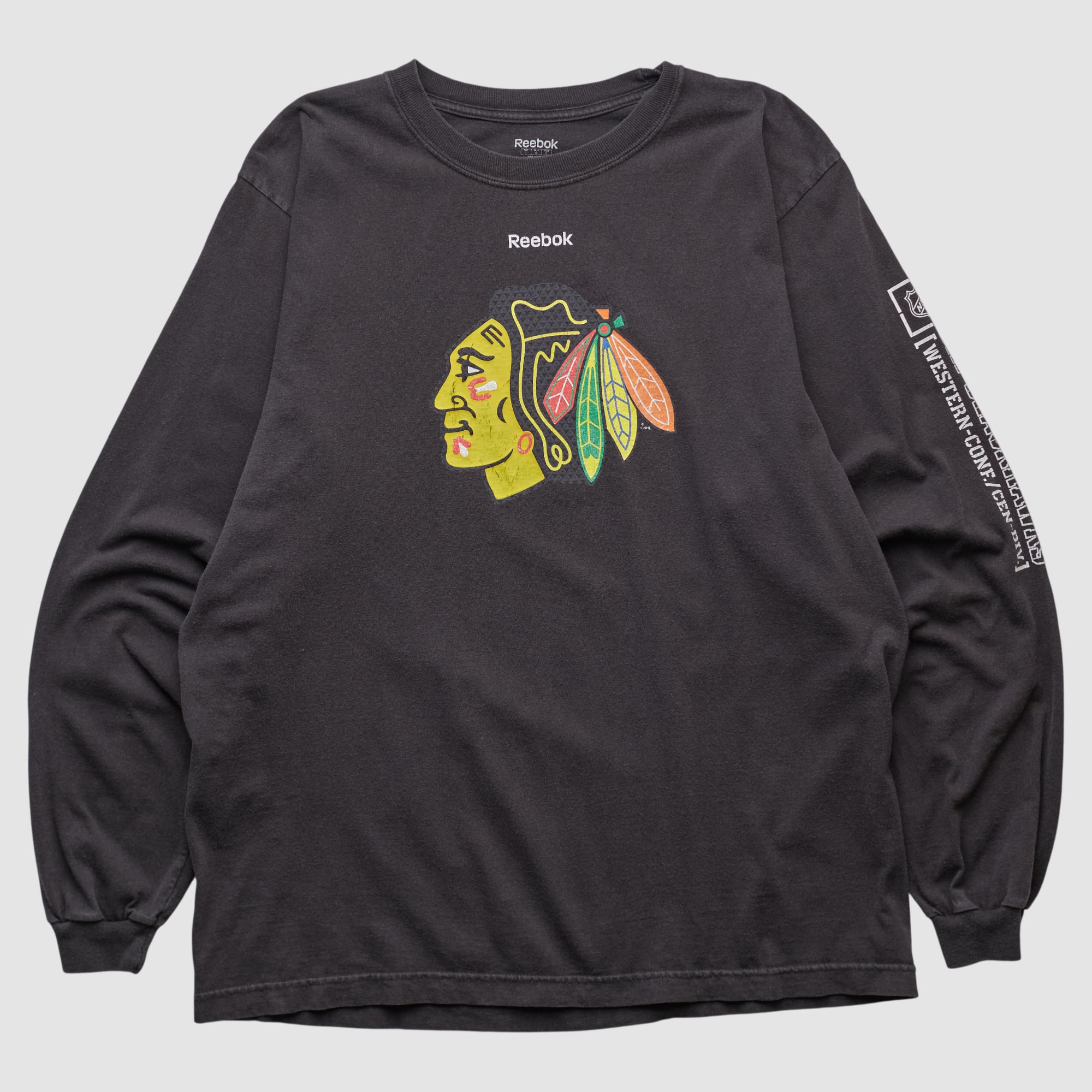 Chicago Blackhawks Reebok 2010s Long Sleeve T-shirt - Black - L by Fanatics Real Vintage