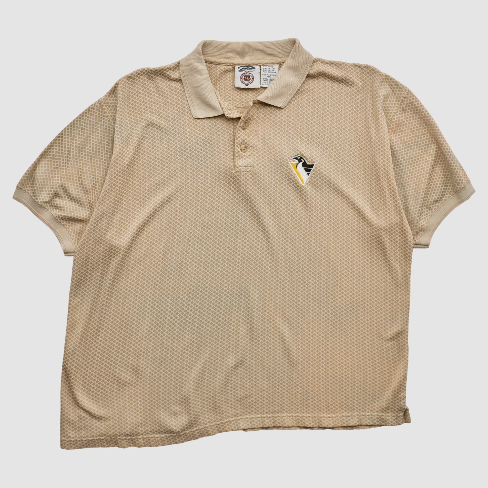 Pittsburgh Penguins Pro Edge 2000s Polo - Beige - XL by Fanatics Real Vintage