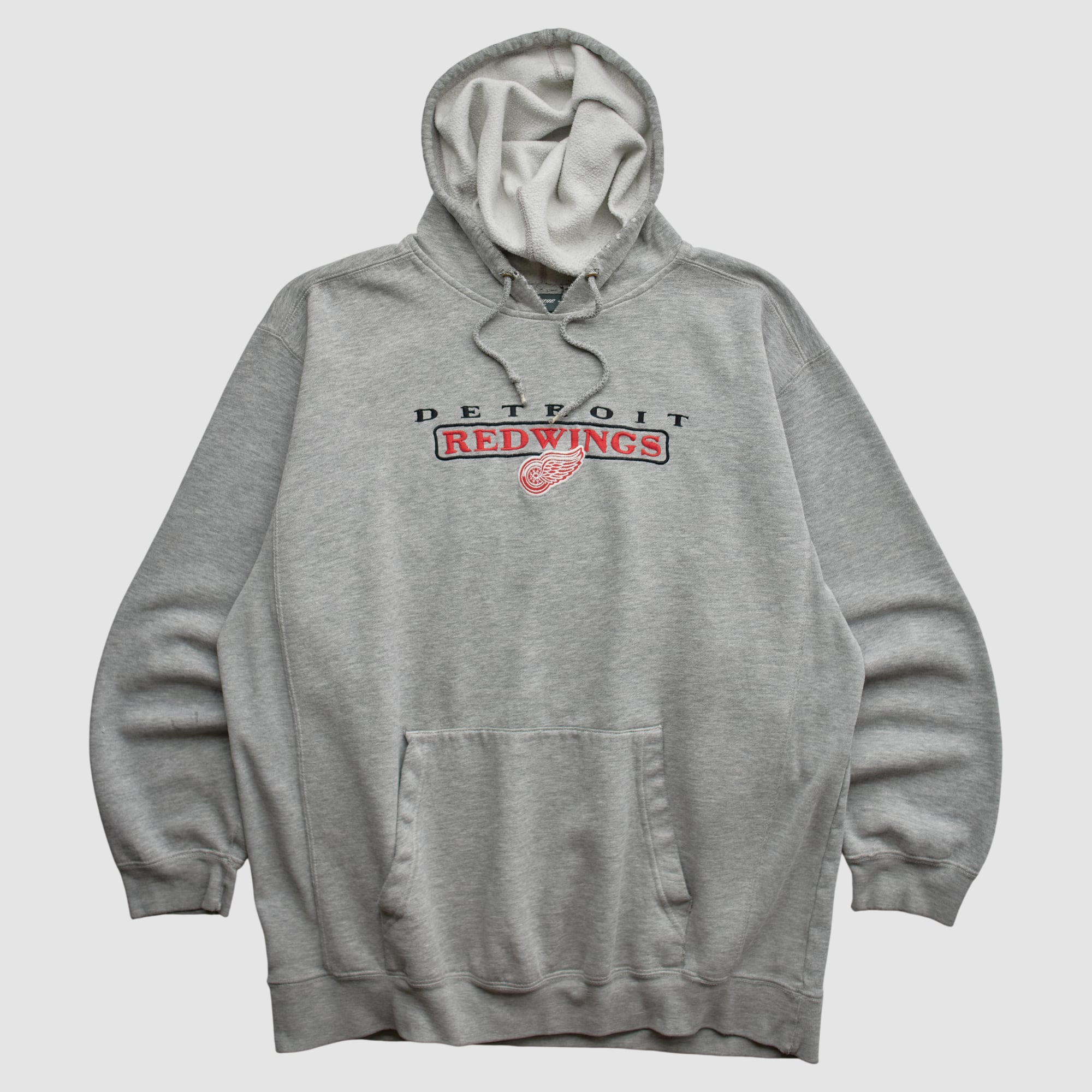 Detroit Red Wings Pro Edge 2000s Hooded Pullover Sweatshirt - Gray - XL by Fanatics Real Vintage