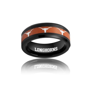 Men's FanDrip Black Texas Longhorns Tungsten Ring