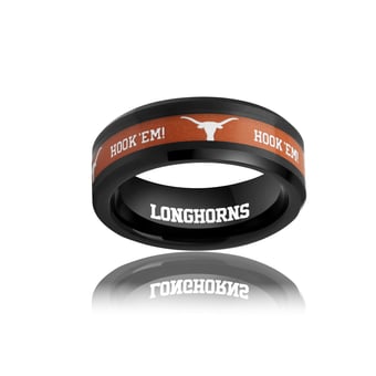 Men's FanDrip Black Texas Longhorns Tungsten Ring