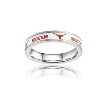 Women's FanDrip White Texas Longhorns Stainless Steel Ring