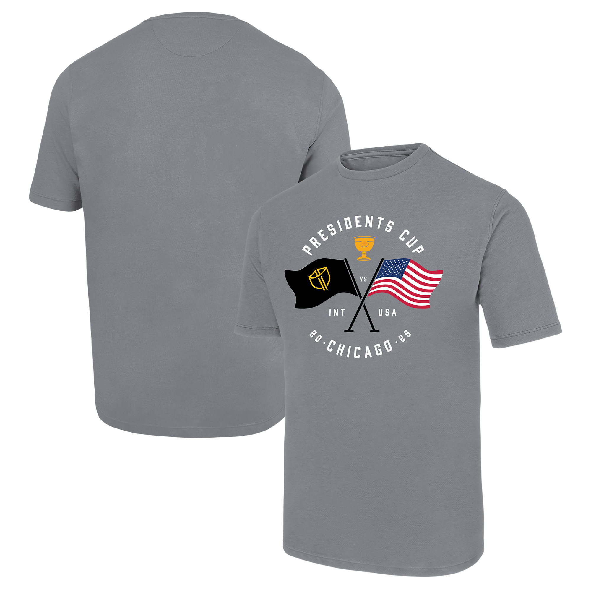 Men's Ahead Gray 2026 Presidents Cup Flags Luke Tri-Blend T-Shirt
