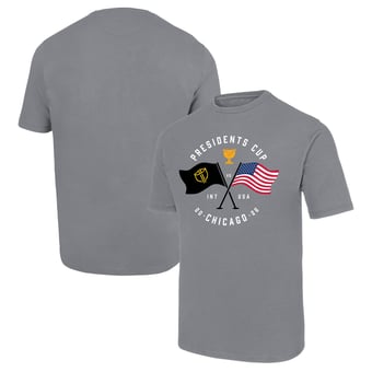 Men's Ahead Gray 2026 Presidents Cup Flags Luke Tri-Blend T-Shirt
