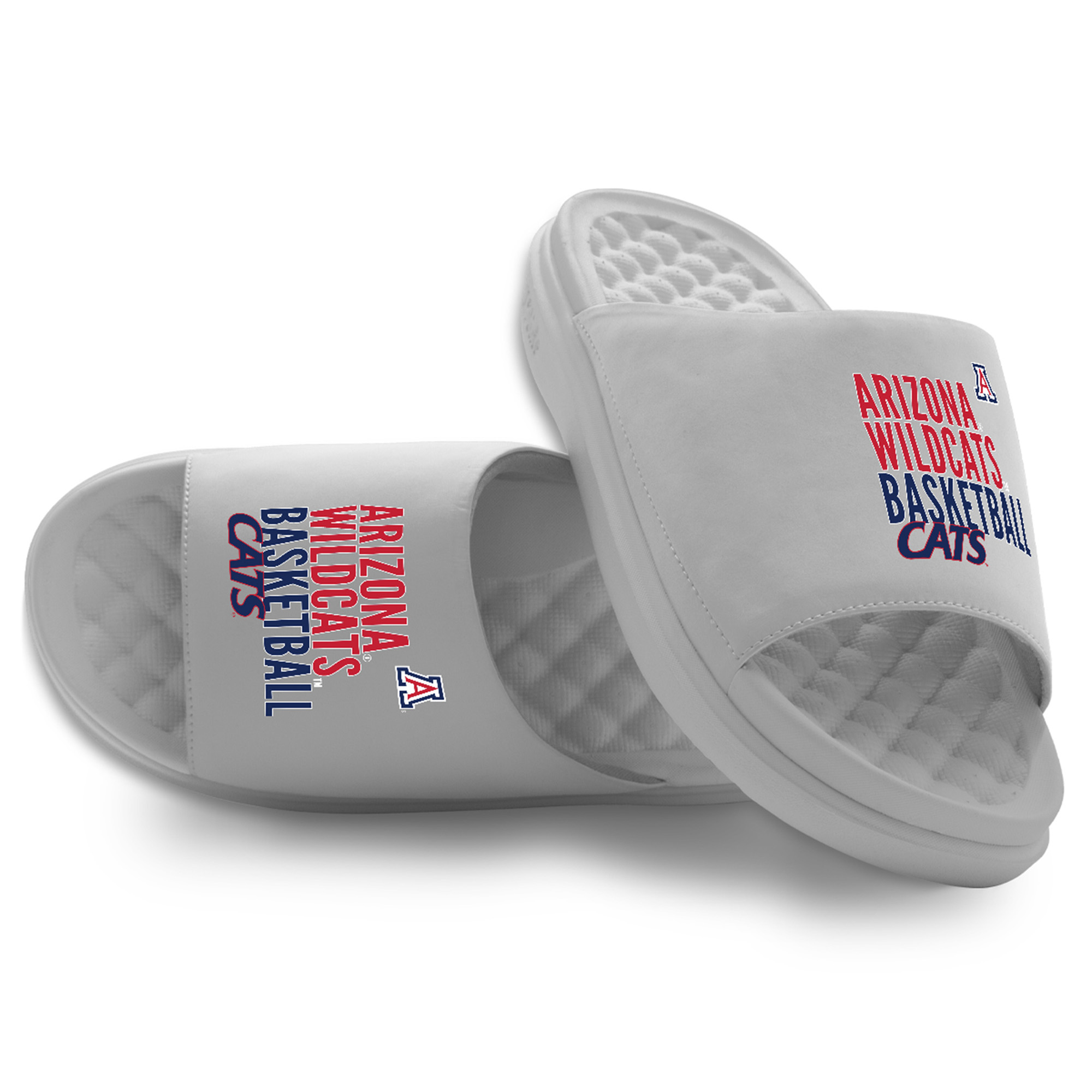 Unisex ISlide Gray Arizona Wildcats Basketball Wordmark Motive Slide Sandals