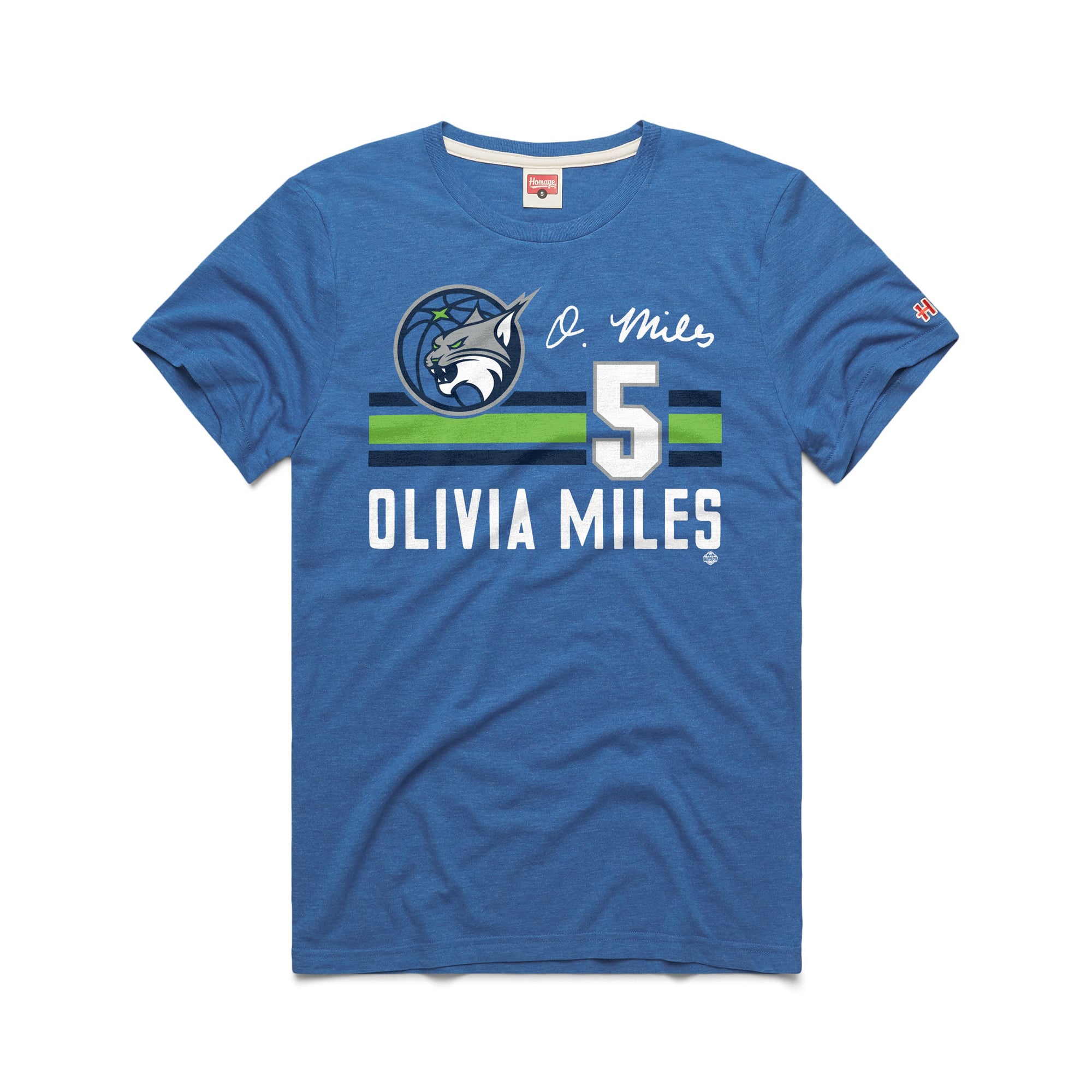Unisex Homage Olivia Miles Blue Minnesota Lynx Signature Jersey T-Shirt