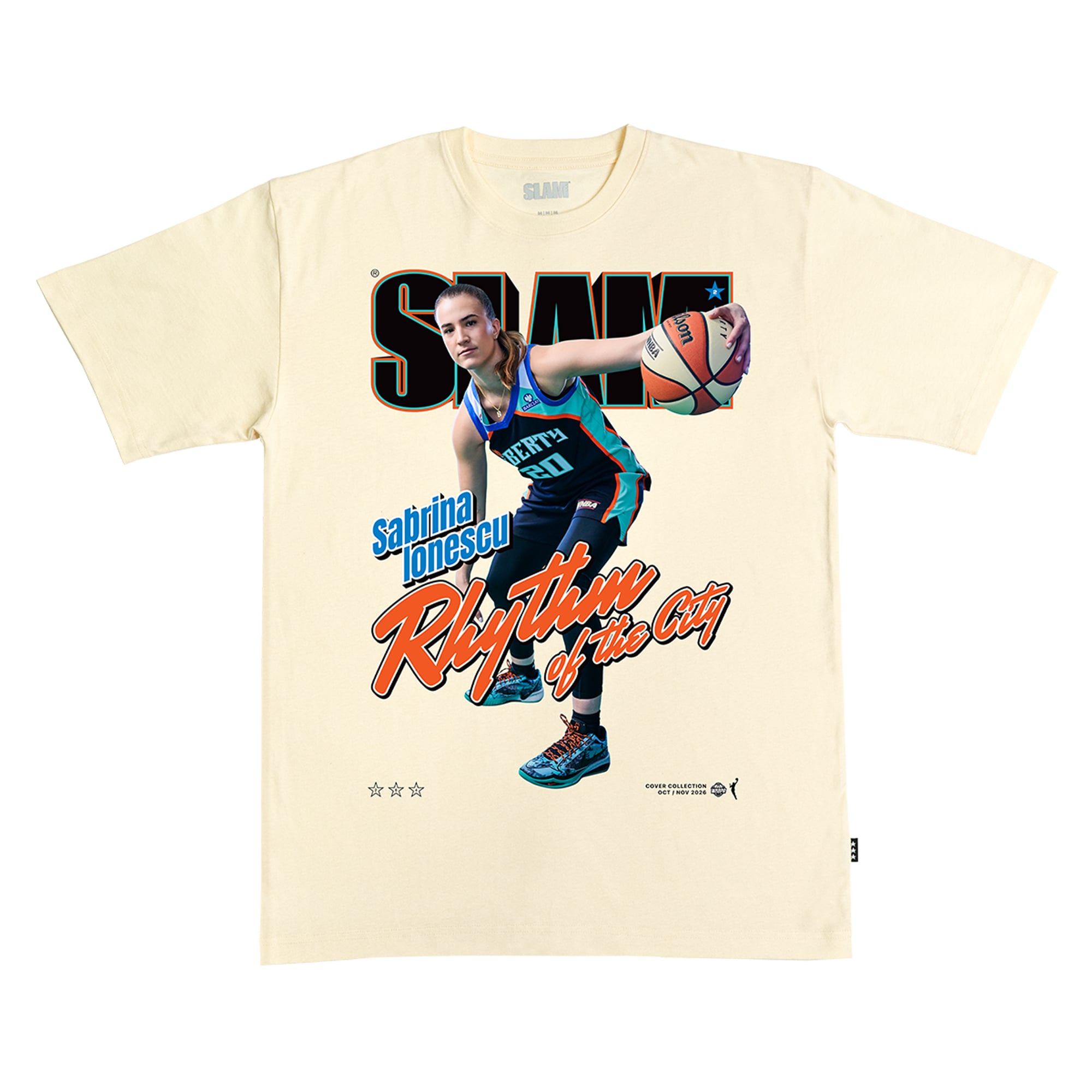 Unisex SLAM Sabrina Ionescu Cream New York Liberty Cover T-Shirt