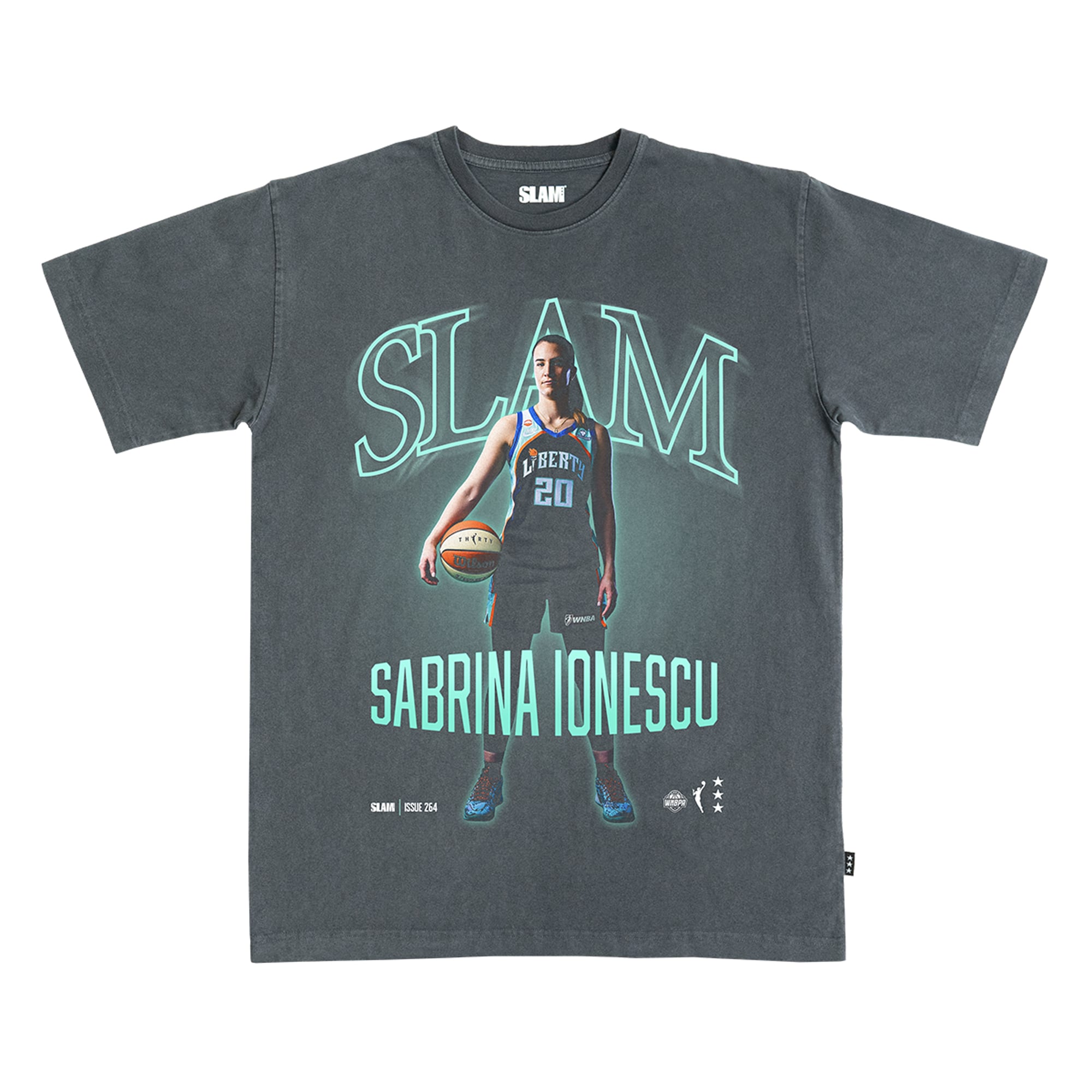 Unisex SLAM Sabrina Ionescu Charcoal New York Liberty Remix Heavy T-Shirt